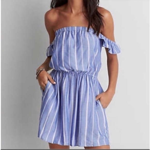 American Eagle Ruffled Off  Shoulder Mini Dress - Picture 2 of 11
